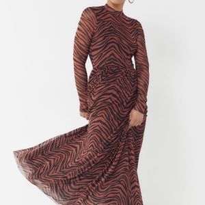 Urban Outfitters Tiger Print Mesh Maxi Dress
